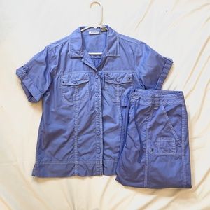 Light Blue Matching Set by Erin London (Cargo Pocket Short Sleve and Pants)
